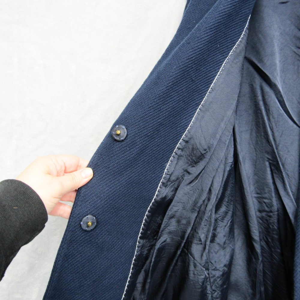 Massimo Dutti Women's Small Blazer Jacket Blue Long Collar Snap Closure Oversize - Picture 6 of 12